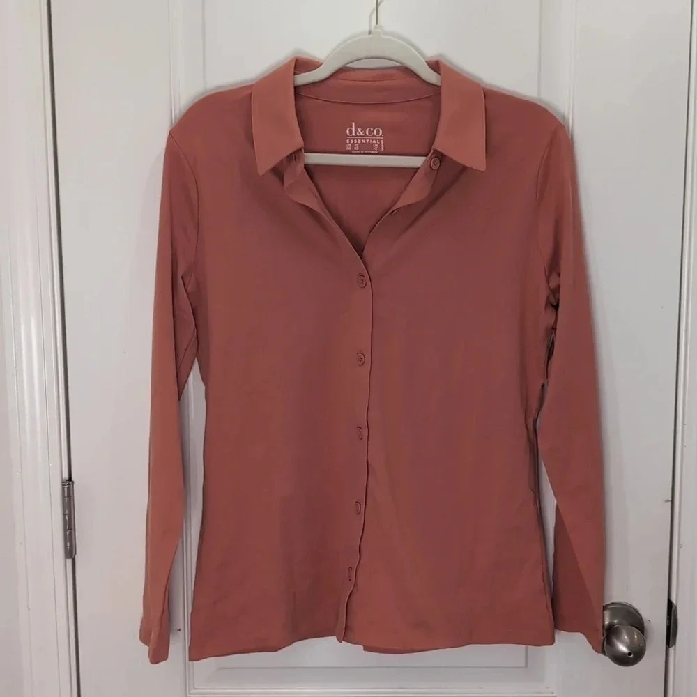 Denim&Co Women's Long Sleeve Full Button Top